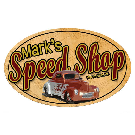 Retro Tin Sign Speed Shop